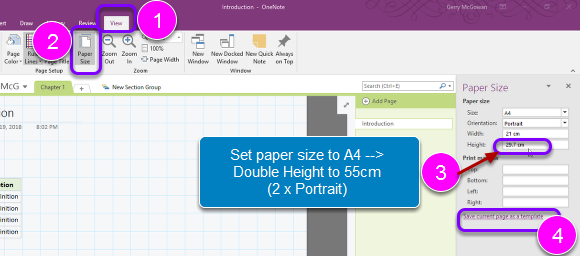 Change Paper Size & Save As Template